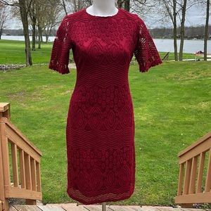 Sharagano lovely lace dress 6-8